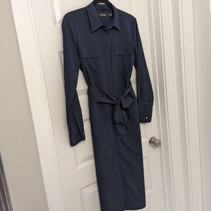 Shirt dress with pockets